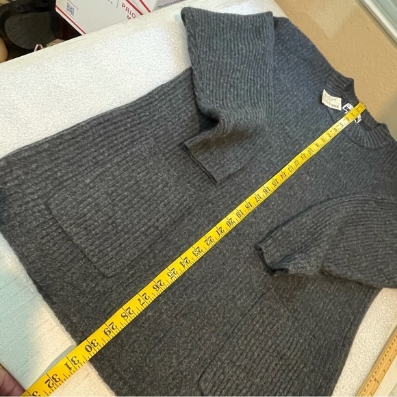 New Vintage Express Tricot lambswool angora gray sweater front pockets vintage - Picture 7 of 9